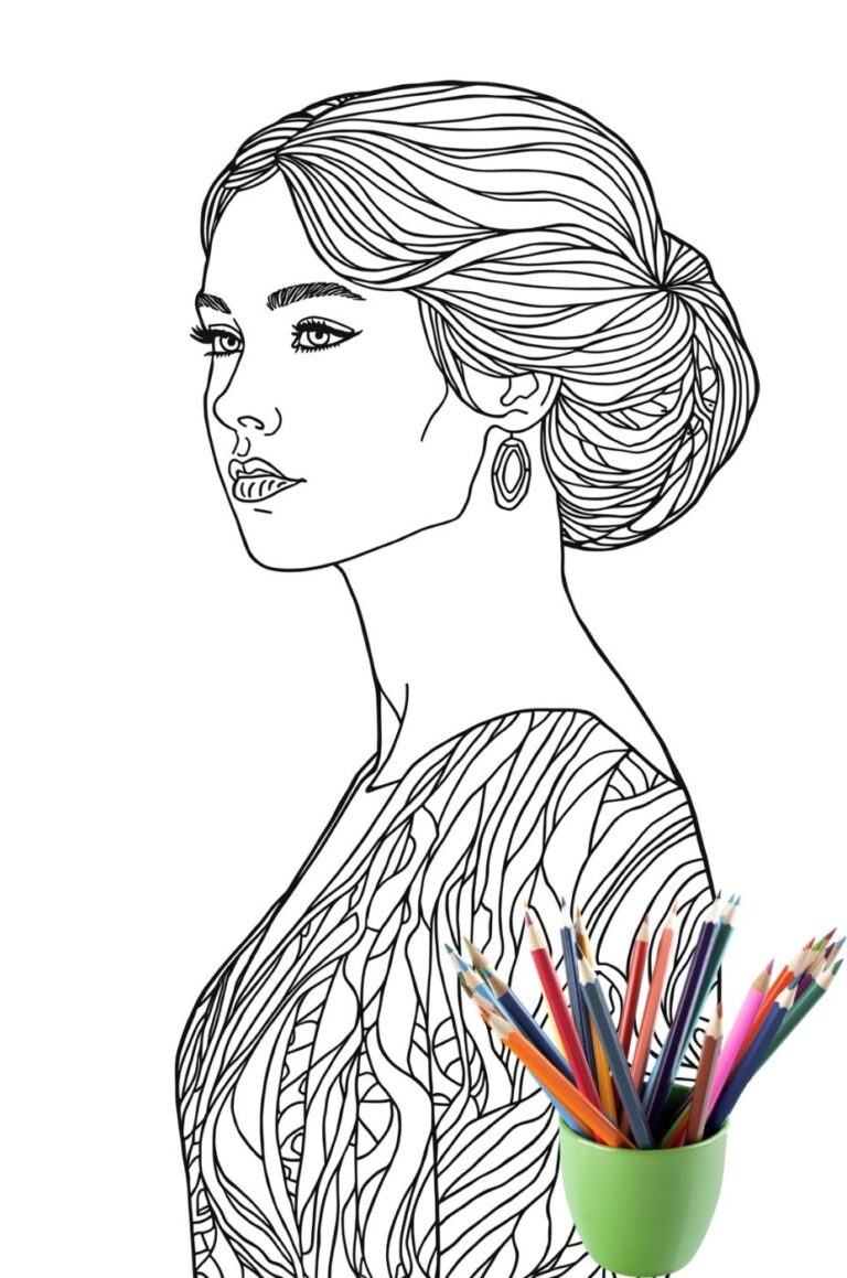 【大人の塗り絵無料】：人物シルエットと表情を楽しむ線画 - ヒューマンエンディング・コンパス